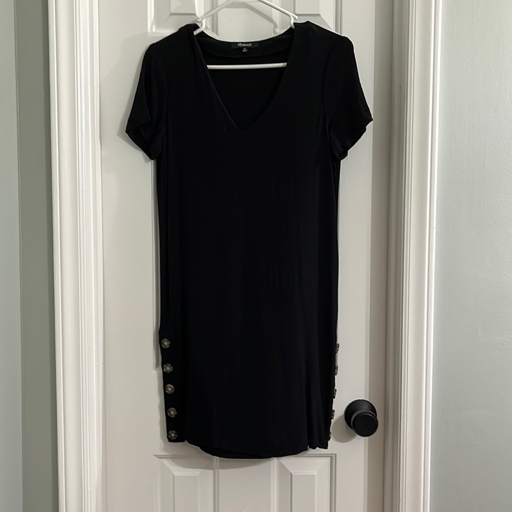 Madewell mini shift dress with button accent XS
